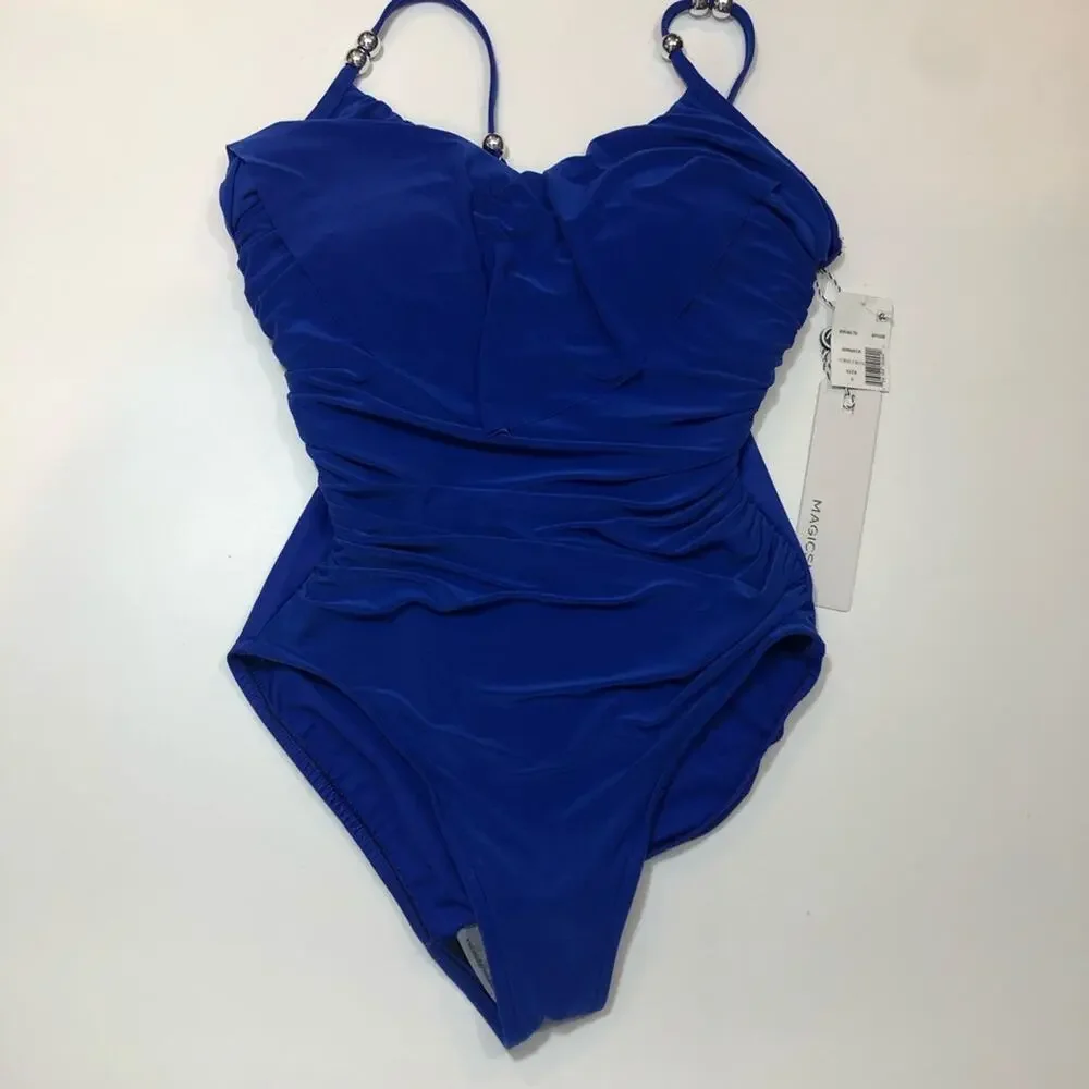 Magicsuit Ruffled Underwire One-Piece Swimsuit Size 8